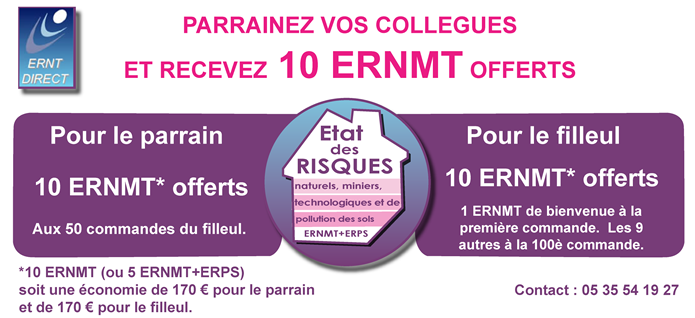 Offre de parrainage d'ERNT Direct