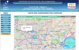 Carte des commandes dans l'interface Premium d'ERNT Direct