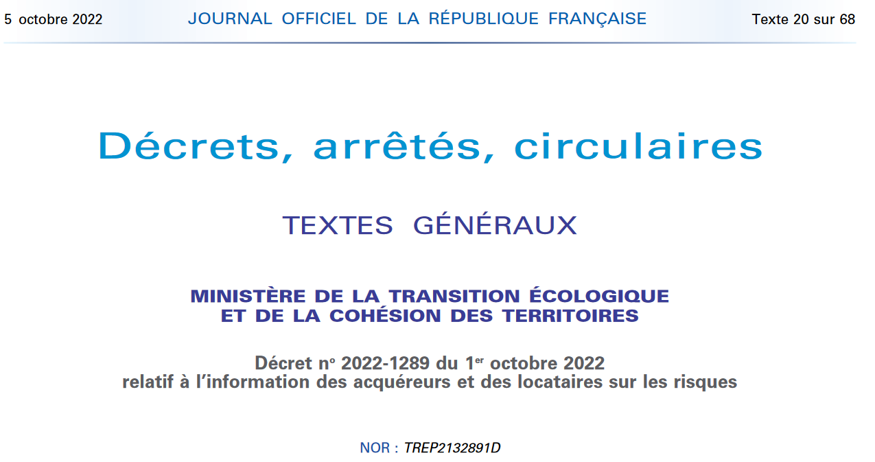 Décret n°2022-1289 du 1er octobre 2022 